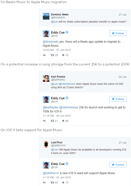 Eddy Cue tweets